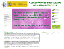 Tablet Screenshot of conservatoriodemelilla.es